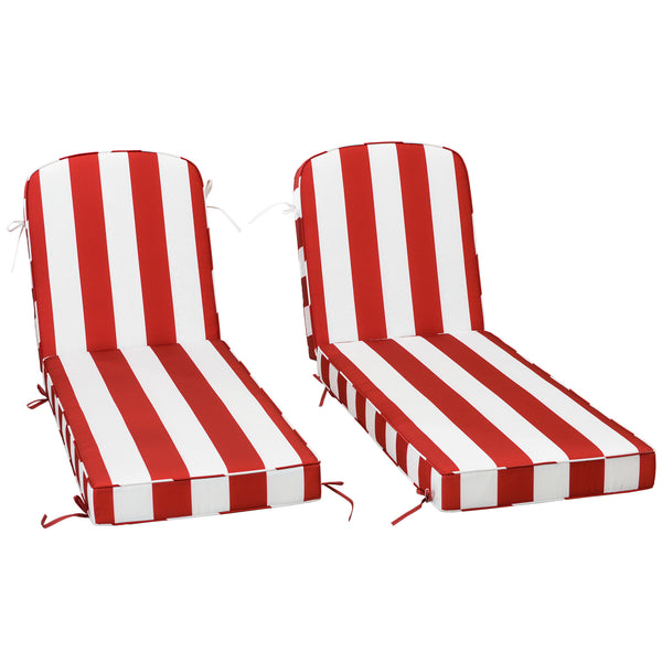 Ranu Extra Thick Outdoor Cushion Set – Red Striped Patio Chair Cushions | Outdoor Seat & Back Cushions | Weather-Resistant Outdoor Cushions | Kinwell Furniture