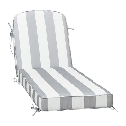 Ranu Extra Thick Outdoor Cushion Set – Gray Striped Patio Chair Cushions | Outdoor Seat & Back Cushions | Weather-Resistant Outdoor Cushions | Kinwell Furniture