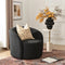 Everitte Bouclé Swivel Barrel Chair - Charcoal Modern Swivel Chair | Swivel Accent Chairs | Kinwell Furniture | Swivel Armchairs