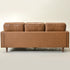 Tiziano Tufted 2-Piece Sectional Sofa – Camel Faux Leather Reversible Chaise Couch with Accent Pillows | Mid-Century Modern L-Shaped Sofa | Kinwell Furniture