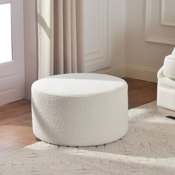 Elof Bouclé Ottoman - Stylish Ottoman | Living Room Pouf | Kinwell Furniture | Modern Ottomans