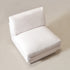 Linen Blend Down Feather Upholstered Accent Chair – Cream Modern Armless Slipper Chair | Goose Down Filled Lounge Chair with Removable Cushions | Kinwell Furniture | Extra Wide Accent Chair