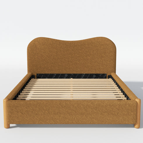 Dorothy Bed Frame with Headboard – Caramel Modern Queen Bed Frame | Platform Beds | Kinwell Furniture | Bedroom Bed Headboard