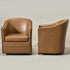 Lawton Faux Leather Tufted Swivel Chair – Camel Industrial Modern Swivel Chair | Faux Leather Office & Lounge Chair | Kinwell Furniture | High Back Chair