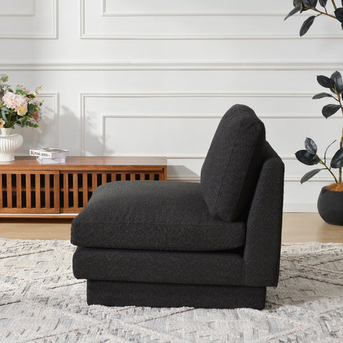 Montyne Bouclé Armless Chair - Accent Armchair | Living Room Accent Chairs | Kinwell Furniture | Leather Accent Chairs & Boucle Accent Chairs