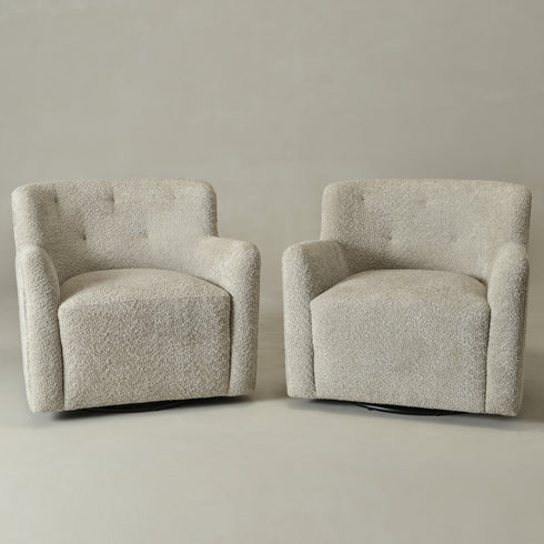 Vestie Chenille Swivel Barrel Chair - Comfortable Swivel Chair | Modern Swivel Chairs | Kinwell Furniture | Modern Swivel Chairs