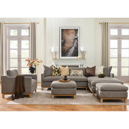 Goose Down Feathers Upholstered Sectional Sofa | Cloud Soft L-Shaped Sectional with Chaise | Down Filled Modern Sectional Couch | Comfortable Everyday Sectional Sofa | Modular L-Shape Sectional | Kinwell Furniture
