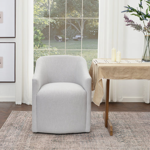 Rafa Performance Dining Chair with Casters �Fully Wrapped Dining Chair | Arm Dining Chairs | Kinwell Furniture | Easy-to-Clean Upholstery