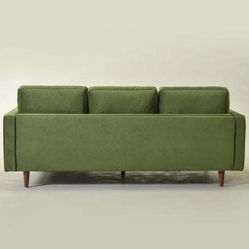 Tiziano Tufted 2-Piece Sectional Sofa – Green Velvet Reversible Chaise Couch with Accent Pillows | Mid-Century Modern L-Shaped Sofa | Kinwell Furniture