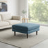 Albert Linen Blend Ottoman – Footrest & Pouf | Living Room Accent Seat | Kinwell Furniture | Contemporary Ottoman | Blue