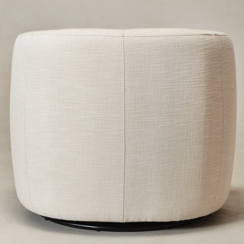 Ashlie Linen Swivel Barrel Chair - Ivory Modern Swivel Chair | Swivel Accent Chairs | Kinwell Furniture | Swivel Armchairs