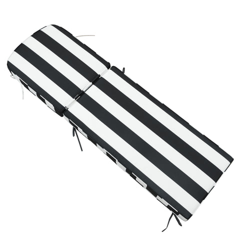 Ranu Extra Thick Outdoor Cushion Set – Black Striped Patio Chair Cushions | Outdoor Seat & Back Cushions | Weather-Resistant Outdoor Cushions | Kinwell Furniture