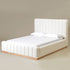 Agnes Linen Platform Bed - Beige / Gray Upholstered Bed | Queen & King Platform Beds | Kinwell Furniture | Modern Linen Bed Frames