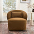 Laura Bouclé Swivel Barrel Chair - Brown Modern Swivel Chair | Swivel Accent Chairs | Kinwell Furniture | Swivel Armchairs