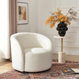 Everitte Bouclé Swivel Barrel Chair - Cozy Swivel Chair | Swivel Armchairs | Kinwell Furniture | Living Room Swivel Chairs