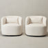 Ashlie Linen Swivel Barrel Chair - Ivory Modern Swivel Chair | Swivel Accent Chairs | Kinwell Furniture | Swivel Armchairs
