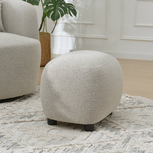 Elmer Bouclé Ottoman - Foot Stool Ottoman | Pouf Stool | Kinwell Furniture | Mid Century Ottomans