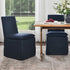 Diane Slipcover Performance Dining Chair with Casters - Indigo Upholstered Dining Chair | Modern Dining Chairs | Kinwell Furniture | Performance Fabric Dining Chairs
