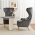 Letitia Velvet Wingback Accent Chair - Gray Accent Chair | Decorative Accent Chairs | Kinwell Furniture | Modern Accent Chairs