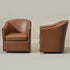 Lawton Faux Leather Tufted Swivel Chair – Brown Industrial Modern Swivel Chair | Faux Leather Office & Lounge Chair | Kinwell Furniture | High Back Chair