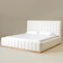 Agnes Linen Platform Bed - Beige / Gray Upholstered Bed | Queen & King Platform Beds | Kinwell Furniture | Modern Linen Bed Frames