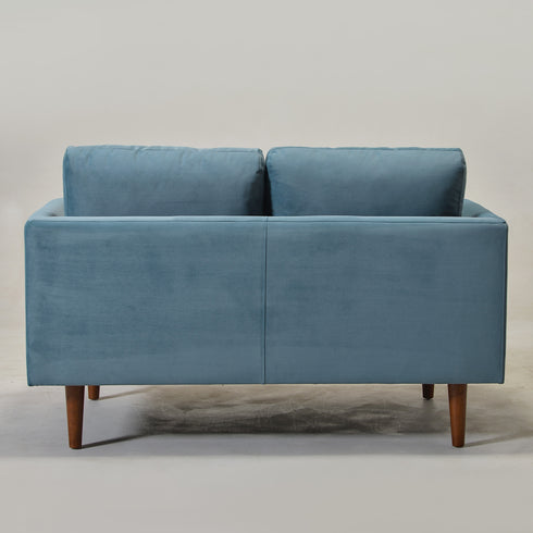 Blue Upholstered Loveseat – Albert Loveseat Sofa | 2-Seater Couch | Kinwell Furniture | Mid-Century Modern, Timeless Design