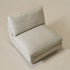 Linen Blend Down Feather Upholstered Accent Chair – Light Gray Modern Armless Slipper Chair | Plush Goose Down Filled Lounge Chair with Removable Cushions | Kinwell Furniture | Extra Wide Accent Chair