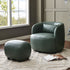 Elmer Faux Leather Ottoman – Round Green Ottoman | Decorative Ottoman | Kinwell Furniture | Modern Faux Leather Furniture