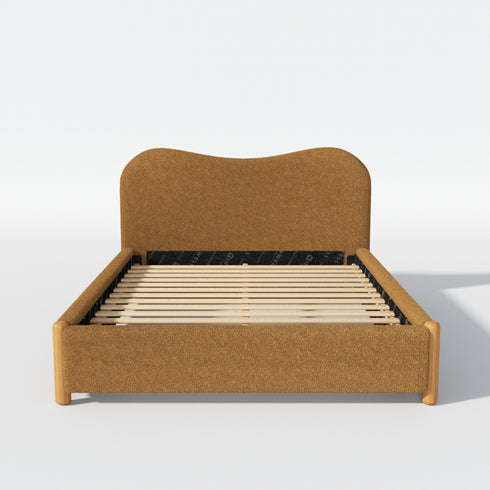 Dorothy Bed Frame with Headboard – Caramel Modern Full Bed Frame | Platform Beds | Kinwell Furniture | Bedroom Bed Headboard
