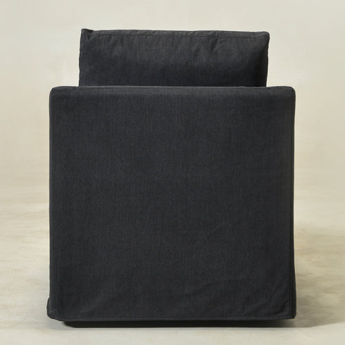 Charles Slipcover Swivel Barrel Chair – Black Modern Swivel Chair | Slipcover Swivel Chairs | Kinwell Furniture | Swivel Armchairs