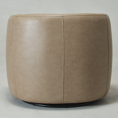 Ashlie Faux Leather Swivel Chair - Khaki Swivel Armchair | Faux Leather Accent Chairs | Kinwell Furniture | Modern Swivel Chairs