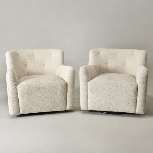 Vestie Chenille Swivel Barrel Chair - Swivel Accent Chair | Living Room Swivel Chairs | Kinwell Furniture | Best Swivel Chairs