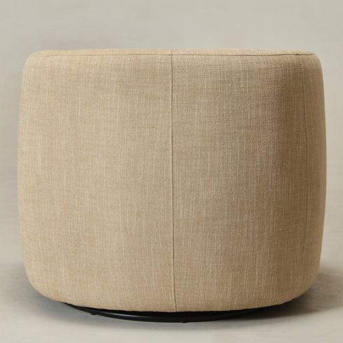 Ashlie Linen Swivel Barrel Chair - Wheat Modern Swivel Chair | Swivel Accent Chairs | Kinwell Furniture | Swivel Armchairs