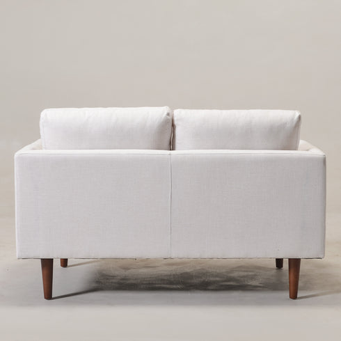 Ivory Upholstered Loveseat – Albert Loveseat Sofa | 2-Seater Couch | Kinwell Furniture | Mid-Century Modern, Timeless Design