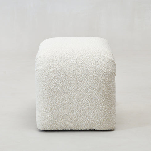 Norris Bouclé Ottoman - Fabric Ottoman | Decorative Ottoman | Kinwell Furniture | Modern Ottoman Furniture