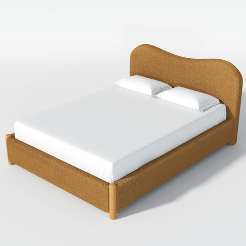 Dorothy Bed Frame with Headboard – Caramel Modern Queen Bed Frame | Platform Beds | Kinwell Furniture | Bedroom Bed Headboard