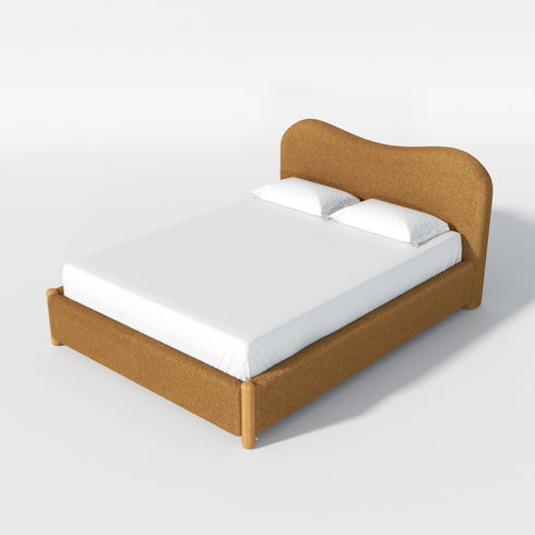 Dorothy Bed Frame with Headboard – Caramel Modern Full Bed Frame | Platform Beds | Kinwell Furniture | Bedroom Bed Headboard