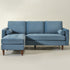 Tiziano Tufted 2-Piece Sectional Sofa – Blue Velvet Reversible Chaise Couch with Accent Pillows | Mid-Century Modern L-Shaped Sofa | Kinwell Furniture