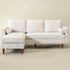 Tiziano Tufted 2-Piece Sectional Sofa – Ivory Linen Reversible Chaise Couch with Accent Pillows | Mid-Century Modern L-Shaped Sofa | Kinwell Furniture