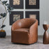 Susie Leather Swivel Barrel Chair - Comfy Swivel Chair | Accent Swivel Chairs | Kinwell Furniture | Mid Century Swivel Chairs