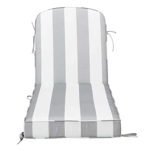 Ranu Extra Thick Outdoor Cushion Set – Gray Striped Patio Chair Cushions | Outdoor Seat & Back Cushions | Weather-Resistant Outdoor Cushions | Kinwell Furniture