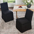 Diane Slipcover Performance Dining Chair with Casters - Black Upholstered Dining Chair | Modern Dining Chairs | Kinwell Furniture | Performance Fabric Dining Chairs