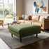 Albert Linen Blend Ottoman – Footrest & Pouf | Living Room Accent Seat | Kinwell Furniture | Contemporary Ottoman | Green