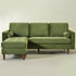 Tiziano Tufted 2-Piece Sectional Sofa – Green Velvet Reversible Chaise Couch with Accent Pillows | Mid-Century Modern L-Shaped Sofa | Kinwell Furniture