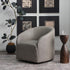 Susie Leather Swivel Barrel Chair - Modern Swivel Chair | Swivel Accent Chairs | Kinwell Furniture | Swivel Armchairs
