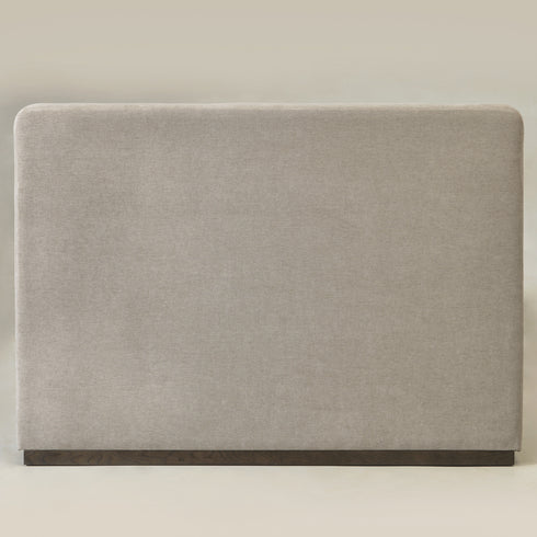 Agnes Linen Platform Bed - Beige / Gray Upholstered Bed | Queen & King Platform Beds | Kinwell Furniture | Modern Linen Bed Frames