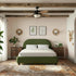 Harriet Vevlet Platform Bed with Wood Legs