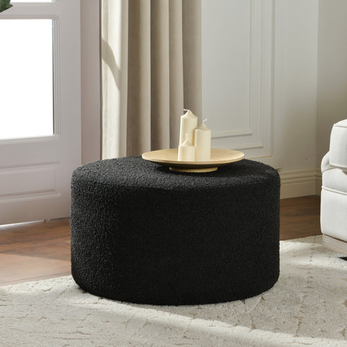 Elof Bouclé Ottoman - Stool Ottoman | Ottoman for Sitting | Kinwell Furniture | Mid Century Poufs