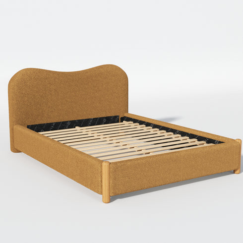 Dorothy Bed Frame with Headboard – Caramel Modern Queen Bed Frame | Platform Beds | Kinwell Furniture | Bedroom Bed Headboard