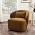 Laura Bouclé Swivel Barrel Chair - Brown Modern Swivel Chair | Swivel Accent Chairs | Kinwell Furniture | Swivel Armchairs